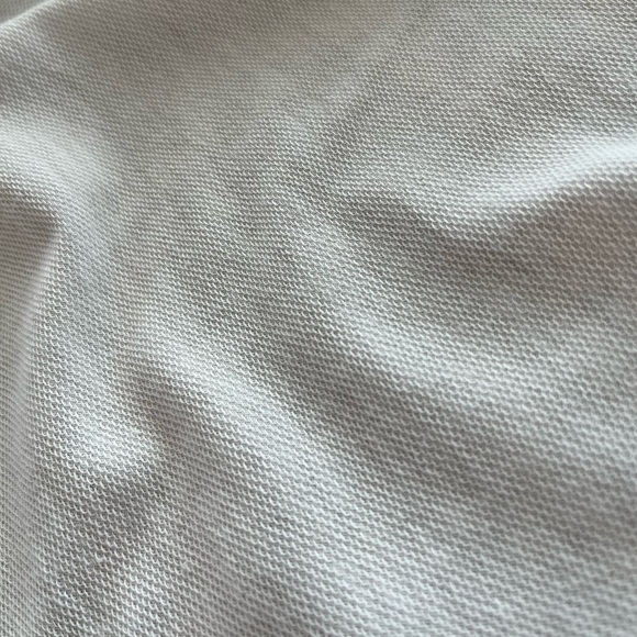 NWOT White and Blue Striped Hoodie Women's Large pullover Textured French Terry - Picture 5 of 7